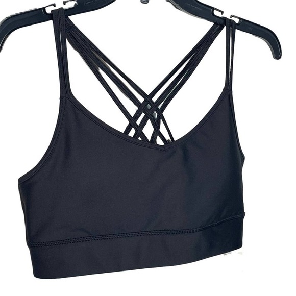DKNY Sport Solid Strappy Back Sports Bra - Picture 2 of 12